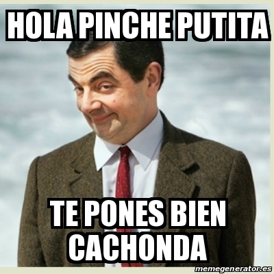 Meme Mr Bean - HOLA PINCHE PUTITA TE PONES BIEN CACHONDA - 27591197