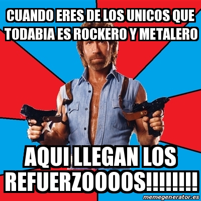 Meme Chuck Norris - cuando eres de los unicos que todabia es rockero y ...
