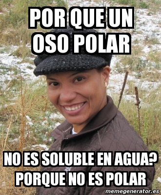 Meme Personalizado - por que un oso polar NO ES SOLUBLE EN AGUA? porque ...