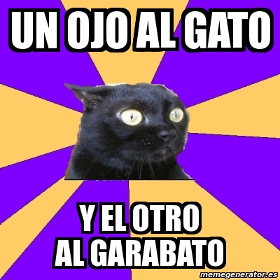 Meme Anxiety Cat Un Ojo Al Gato Y El Otro Al Garabato