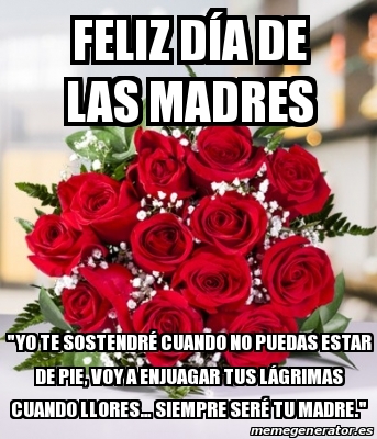 Meme Personalizado - Feliz DÃ­a de las Madres 'Yo te sostendrÃ© cuando ...