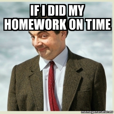 mr bean homework meme