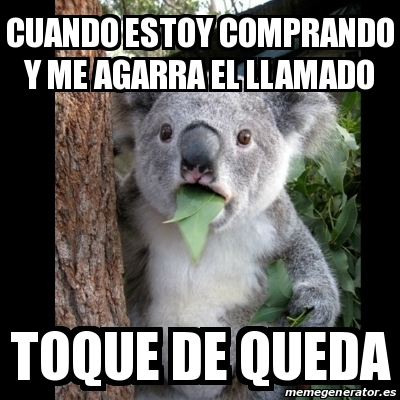 Meme Koala - cuando estoy comprando y me agarra el llamado TOQUE DE ...