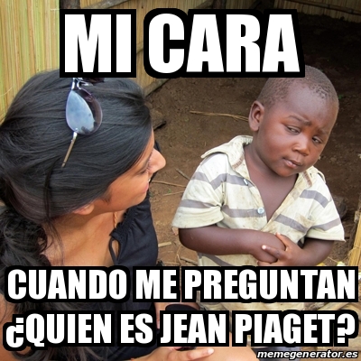 Meme Skeptical 3rd World Kid mi cara cuando me preguntan quien