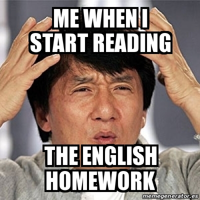 reading homework meme