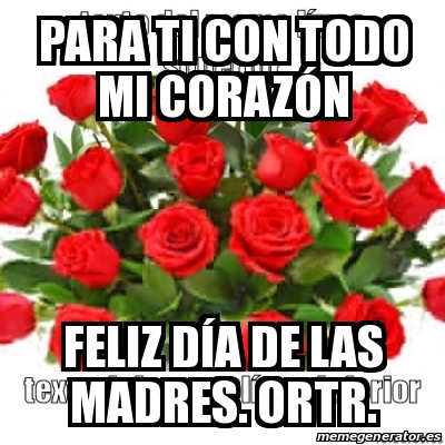 Meme Personalizado - Para ti con todo mi corazÃ³n Feliz dÃ­a de las