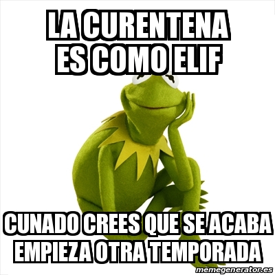 Meme Kermit the frog - la curentena es como elif cunado crees que se ...