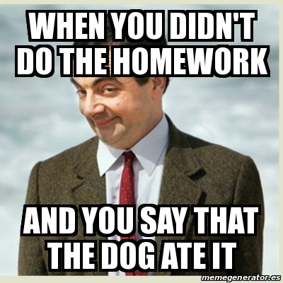 mr bean homework meme