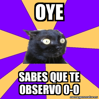 Meme Anxiety Cat - oye sabes que te OBSERVO 0-o - 31675020