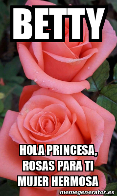 Meme Personalizado - BETTY Hola princesa, rosas para ti mujer hermosa -  31742408