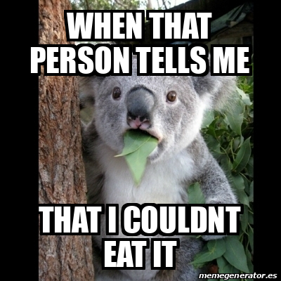 Meme Koala - when that person tells me THAT I COULDnt EAT IT - 31810978