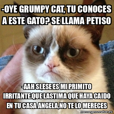 Meme Grumpy Cat - -oye Grumpy Cat, Tu Conoces A Este Gato? Se Llama ...