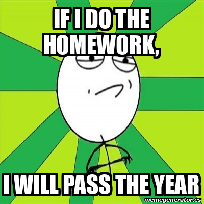 homework pass meme