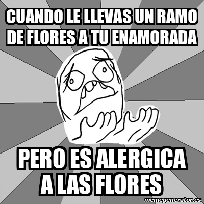 Meme Whyyy - cuando le llevas un ramo de flores a tu enamorada pero es ...