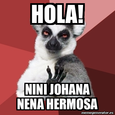 Meme Chill Out Lemur - Hola! Nini johana nena hermosa - 32239213