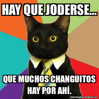 Meme Business Cat Hay Que Joderse Que Muchos Changuitos Hay Por