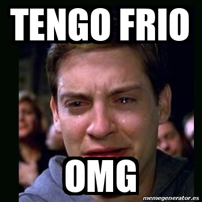 Meme crying peter parker - Tengo frio Omg - 32322550