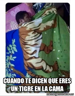 Meme Personalizado - Cuando te dicen que eres un Tigre En la cama ...