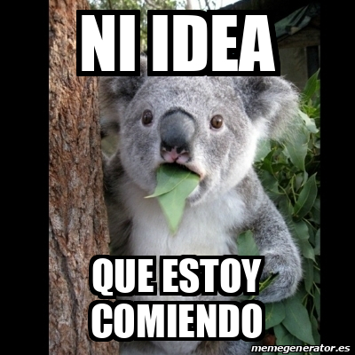 Meme Koala - NI IDEA QUE ESTOY COMIENDO - 32443816