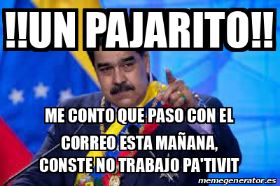 Meme Personalizado - !!un pajarito!! me conto que paso con el correo ...