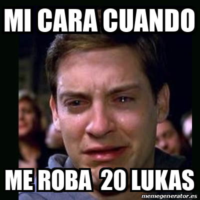 Meme Crying Peter Parker Mi Cara Cuando Me Roba Lukas