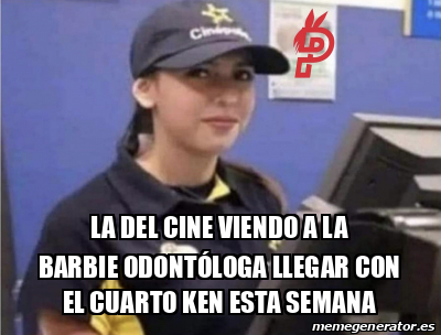 Meme Personalizado La Del Cine Viendo A La Barbie Odont Loga Llegar