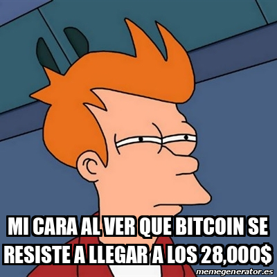 Meme Futurama Fry Mi Cara Al Ver Que Bitcoin Se Resiste A Llegar A Los