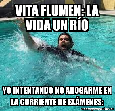 Meme Personalizado - Vita flumen: la vida un río Yo intentando no ...