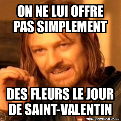 Meme Boromir On Ne Lui Offre Pas Simplement Des Fleurs Le Jour De Saint Valentin 33325142