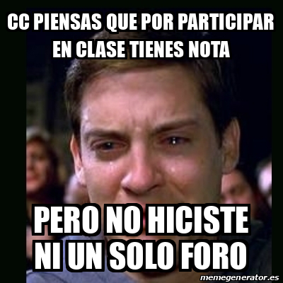 Meme Crying Peter Parker Cc Piensas Que Por Participar En Clase