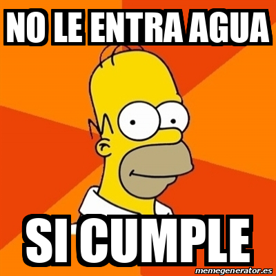 Meme Homer No Le Entra Agua Si Cumple