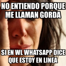 Meme Problems - No Entiendo Porque Me Llaman Gorda Si En Wl Whatsapp ...