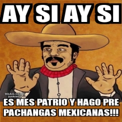 Meme Personalizado - AY SI AY SI ES MES PATRIO Y HAGO PRE PACHANGAS  MEXICANAS!!! - 1124927