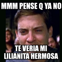 Meme Crying Peter Parker Mmm Pense Q Ya No Te Veria Mi Lilianita Hermosa