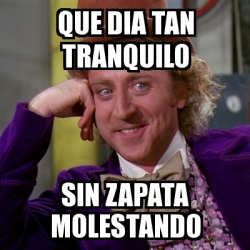 Meme Willy Wonka Que Dia Tan Tranquilo Sin Zapata Molestando 13991716