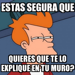 Meme Futurama Fry Estas Segura Que Quieres Que Te Lo Explique En Tu Muro