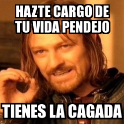 Meme Boromir Hazte Cargo De Tu Vida Pendejo Tienes La Cagada