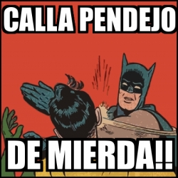 Meme Batman Slaps Robin Calla Pendejo De Mierda