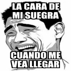 Meme Personalizado La Cara De Mi Suegra Cuando Me Vea Llegar