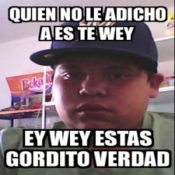 Meme Personalizado Quien No Le Adicho A Es Te Wey Ey Wey Estas Gordito Verdad