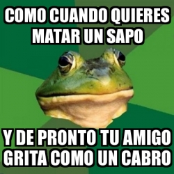 Meme Foul Bachelor Frog Como Cuando Quieres Matar Un Sapo Y De Pronto