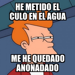 Meme Futurama Fry He Metido El Culo En El Agua Me He Quedado