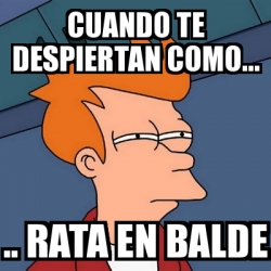 Meme Futurama Fry Cuando Te Despiertan Como Rata En Balde