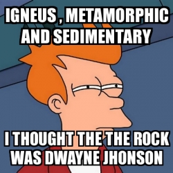 Meme Futurama Fry - igneus , metamorphic and sedimentary i thought the ...