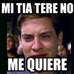 Meme crying peter parker - Mi tia tere no Me quiere - 24664840