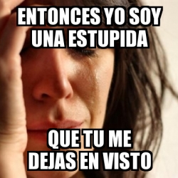 Meme Problems Entonces Yo Soy Una Estupida Que Tu Me Dejas En Visto