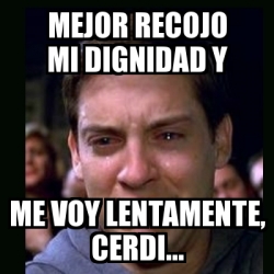 Meme Crying Peter Parker Mejor Recojo Mi Dignidad Y Me Voy Lentamente