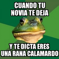 Meme Foul Bachelor Frog Cuando Tu Novia Te Deja Y Te Dicta Eres Una