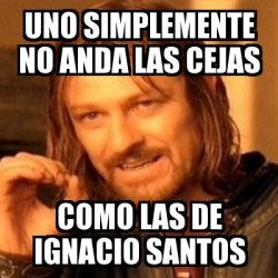 Meme Boromir Uno Simplemente No Anda Las Cejas Como Las De Ignacio Santos