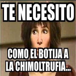 Meme Personalizado - te necesito como el botija a la chimoltrufia... -  3471353